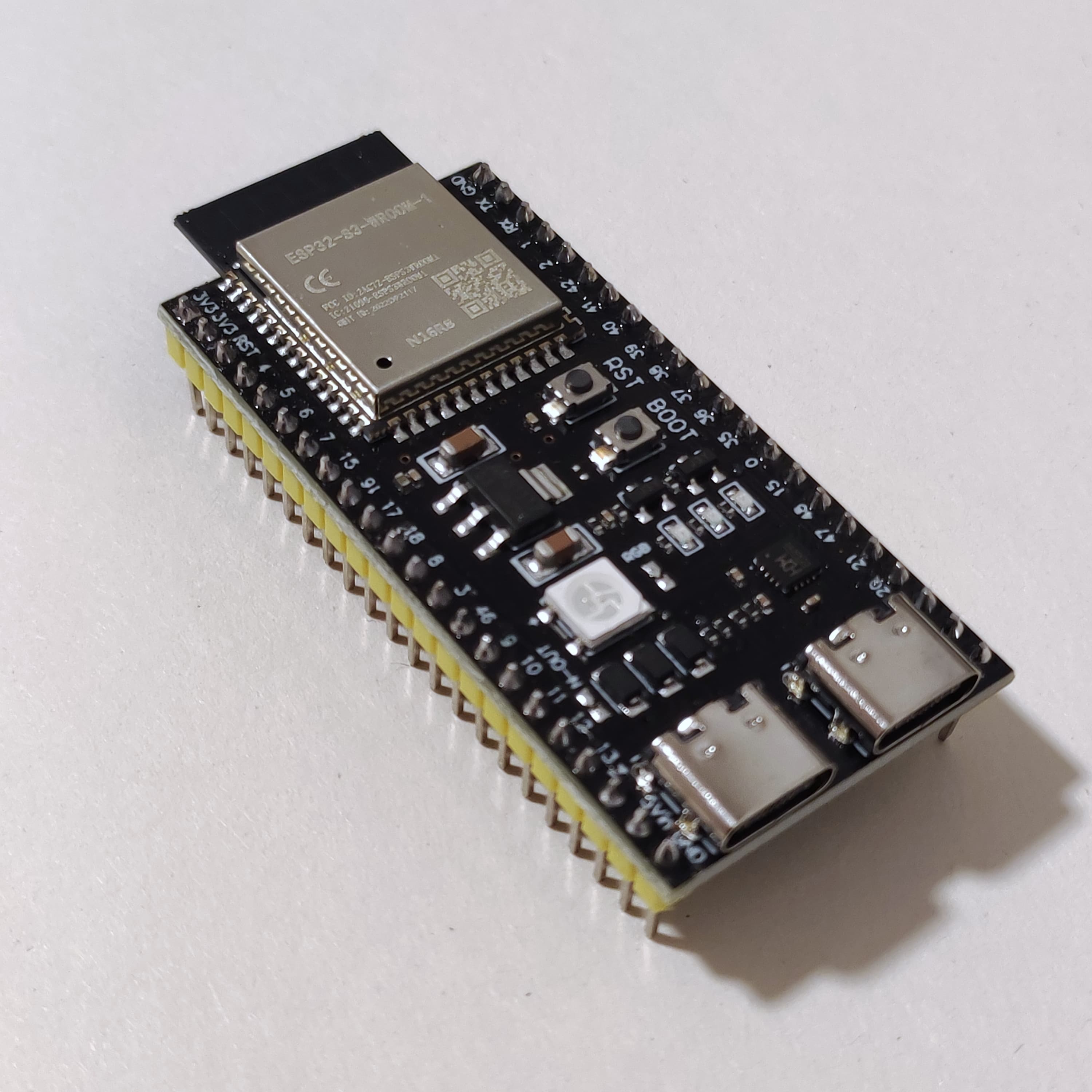 An ESP32-S3 development board, shown as a hardware reference. This is not a photo of our Node or a tested ECITON-R board.